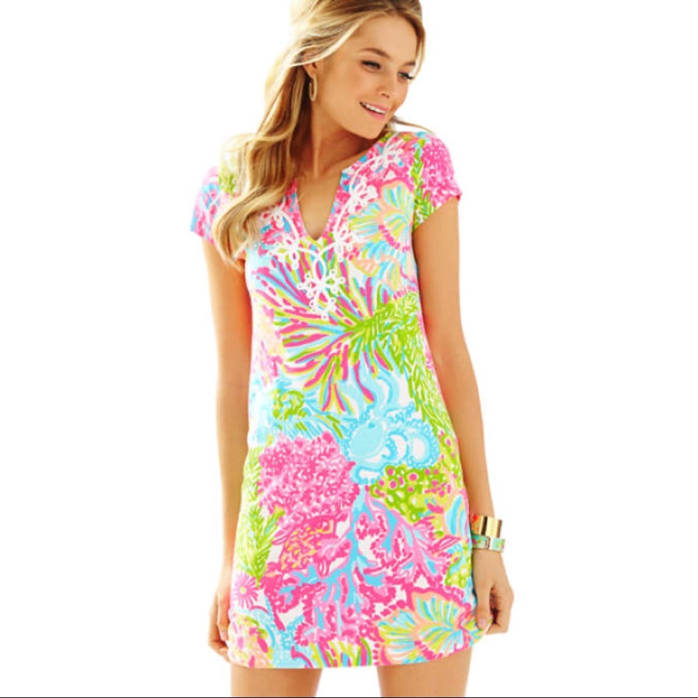 Lilly Pulitzer Vibrant Pink and Green Dress